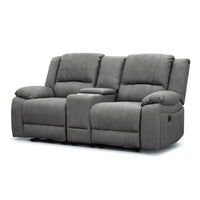 Anderson Fabric Electric Recliner Sofa Lounge Chair LATTE Light Grey 2 Seater
