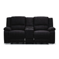 Anderson Fabric Electric Recliner Sofa Lounge Chair ONYX Black 2 Seater