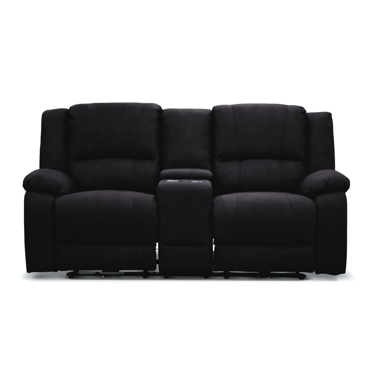 Anderson Fabric Electric Recliner Sofa Lounge Chair ONYX Black 2 Seater