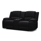 Anderson Fabric Electric Recliner Sofa Lounge Chair ONYX Black 2 Seater