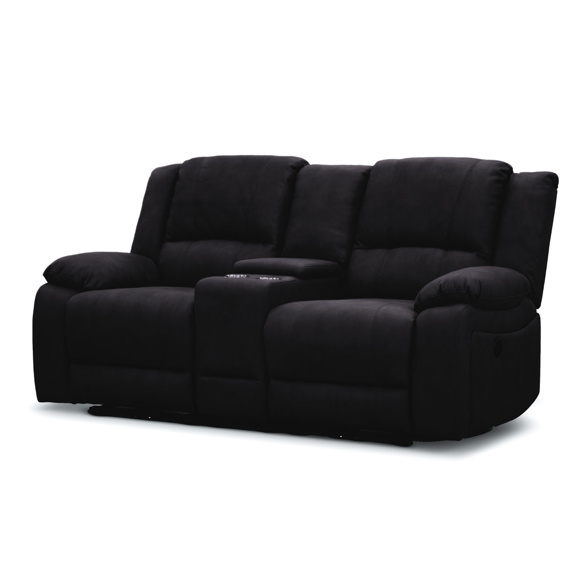 Anderson Fabric Electric Recliner Sofa Lounge Chair ONYX Black 2 Seater