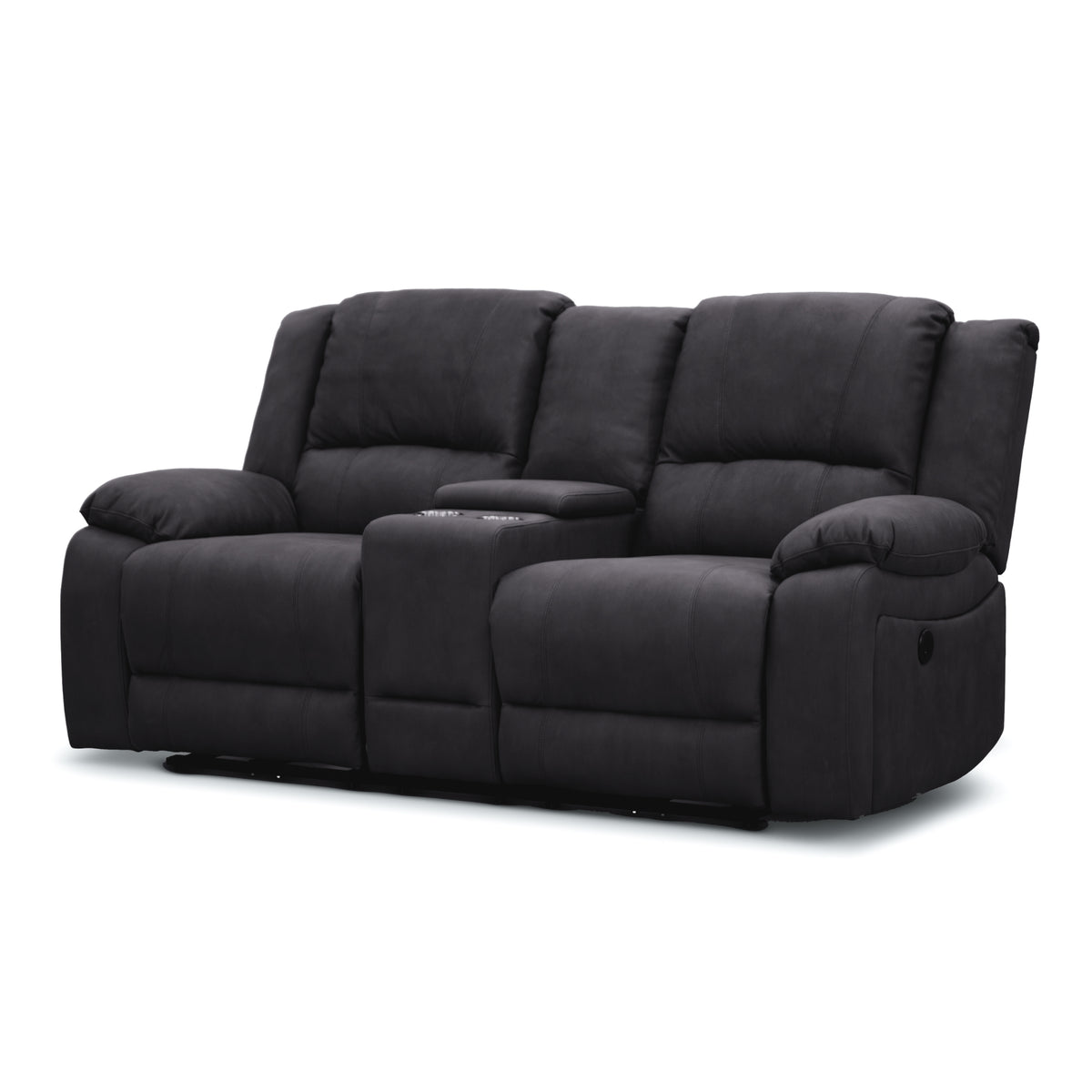 Anderson Fabric Electric Recliner Sofa Lounge Chair JET Dark Grey 2 + 3 Seater