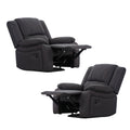 Anderson Fabric Electric Recliner Sofa Lounge Chair JET Dark Grey 1 + 1 Seater