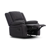 Anderson Fabric Electric Recliner Sofa Lounge Chair JET Dark Grey 1 + 1 Seater