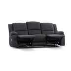 Anderson Fabric Electric Recliner Sofa Lounge Chair JET Dark Grey 3 Seater