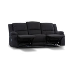 Anderson Fabric Electric Recliner Sofa Lounge Chair ONYX Black 3 Seater