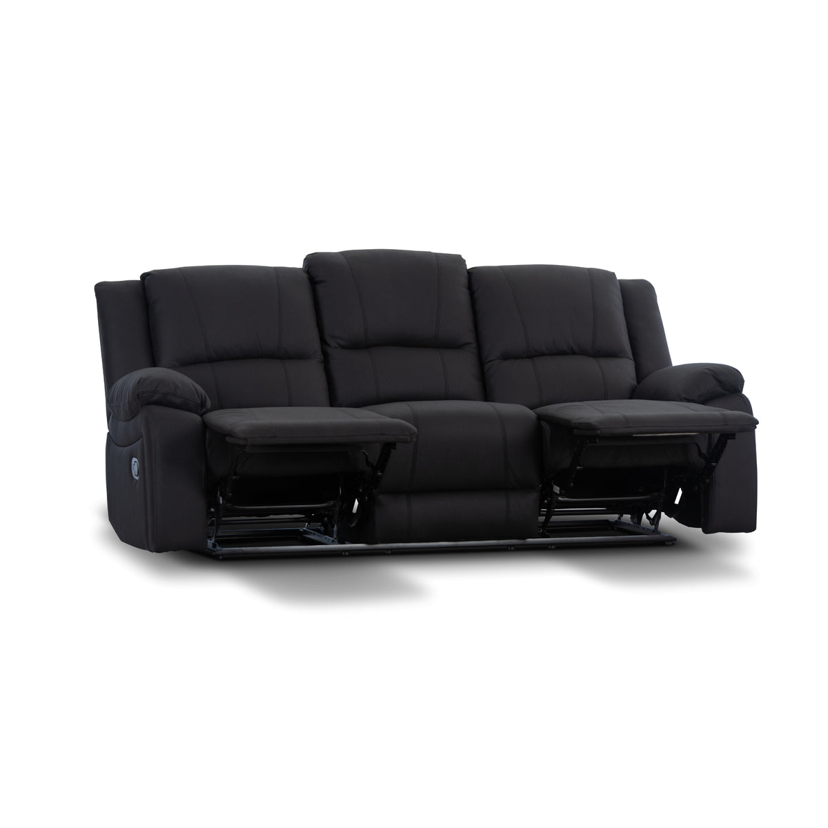 Anderson Fabric Electric Recliner Sofa Lounge Chair ONYX Black 3 Seater