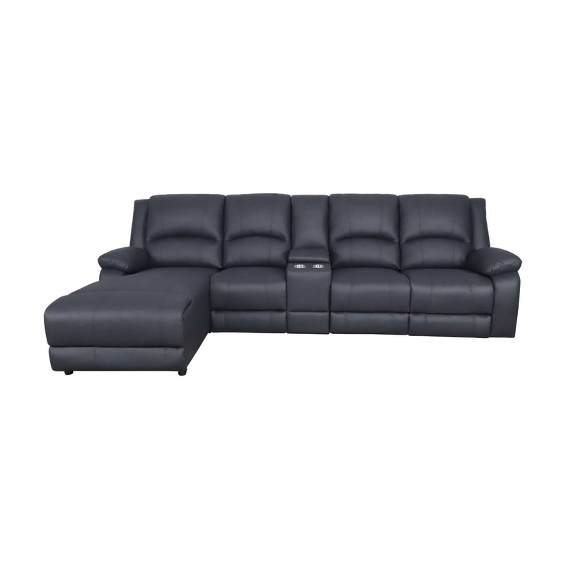 Anderson 3 Seater Fabric Manual Recliner Sofa Lounge LHF Chaise Set Onyx