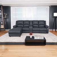 Anderson 3 Seater Fabric Manual Recliner Sofa Lounge LHF Chaise Set Onyx