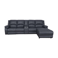 Anderson 3 Seater Fabric Manual Recliner Sofa Lounge RHF Chaise Set Onyx