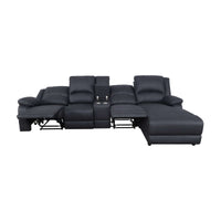 Anderson 3 Seater Fabric Manual Recliner Sofa Lounge RHF Chaise Set Onyx