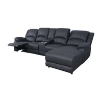 Anderson 3 Seater Fabric Manual Recliner Sofa Lounge RHF Chaise Set Onyx