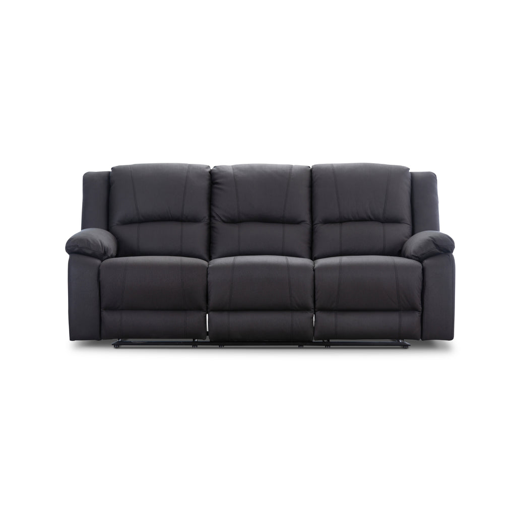 Anderson 3+1+1 Seater Fabric Manual Recliner Sofa Lounge Chair Set JET Dark Grey 