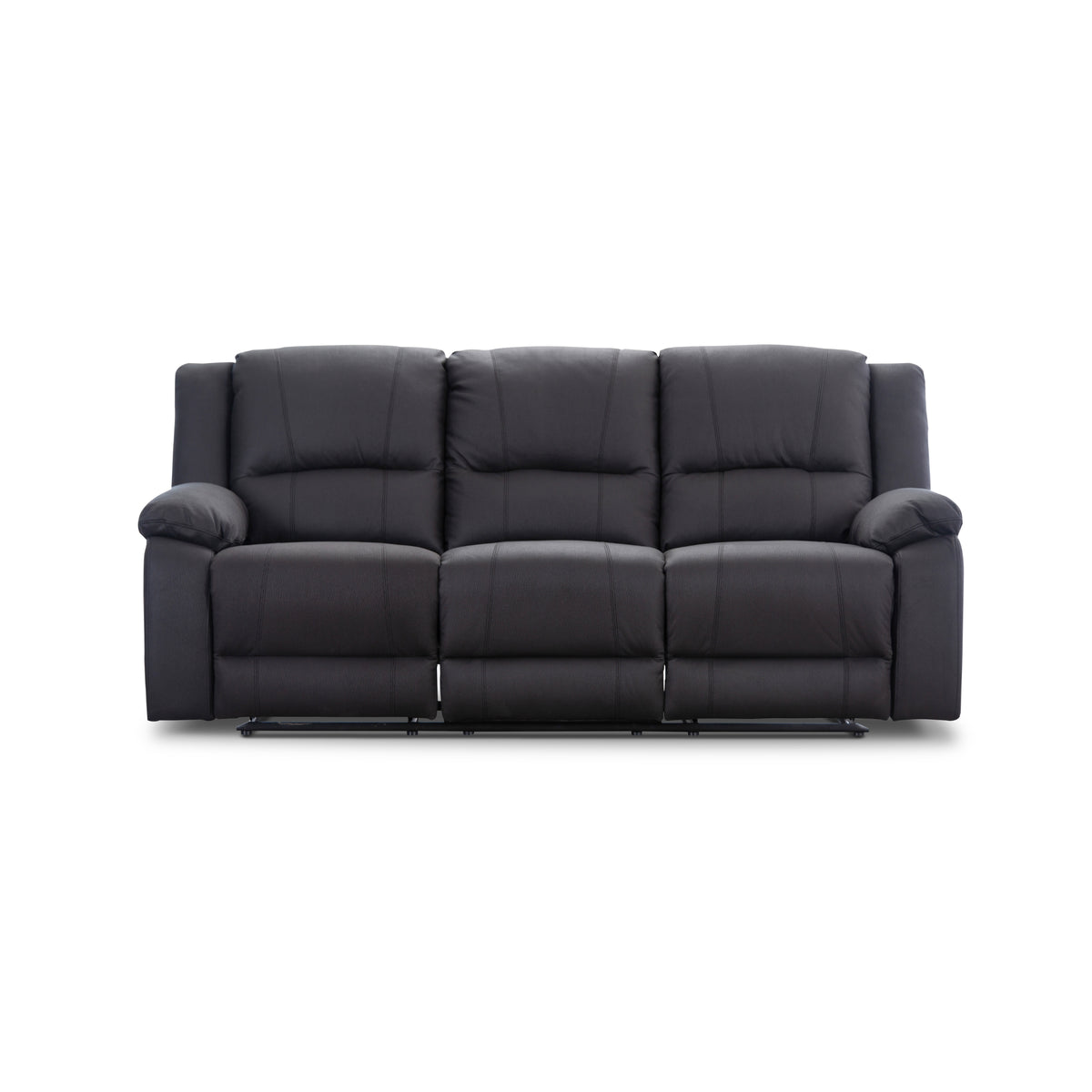 Anderson 3+1+1 Seater Fabric Manual Recliner Sofa Lounge Chair Set JET Dark Grey 