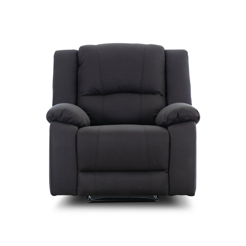 Anderson 3+1+1 Seater Fabric Manual Recliner Sofa Lounge Chair Set JET Dark Grey 