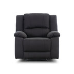 Anderson 3+1+1 Seater Fabric Manual Recliner Sofa Lounge Chair Set JET Dark Grey 
