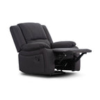 Anderson 3+1+1 Seater Fabric Manual Recliner Sofa Lounge Chair Set JET Dark Grey 