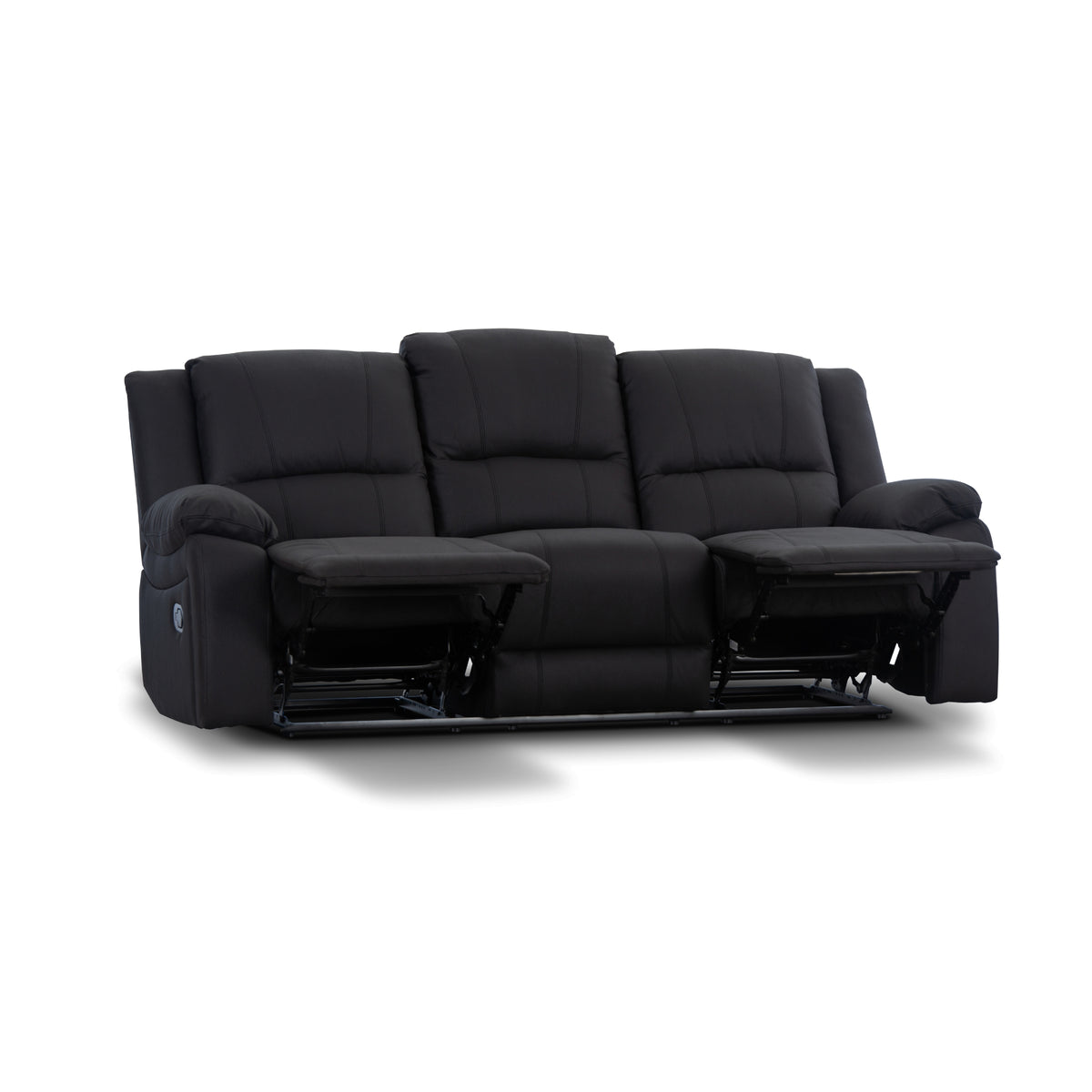 Anderson 3+1+1 Seater Fabric Manual Recliner Sofa Lounge Chair Set ONYX Black 