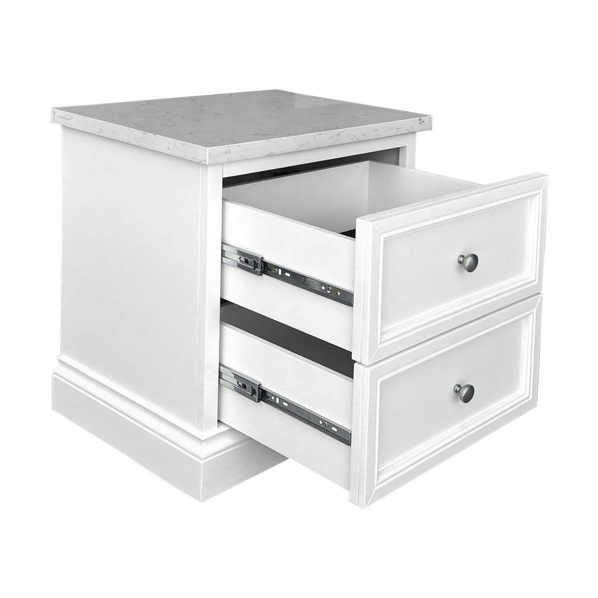 Andes Bedside Table Marble Top White