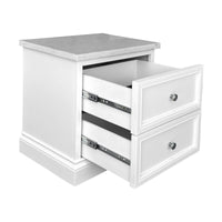 Andes Bedside Table Marble Top White