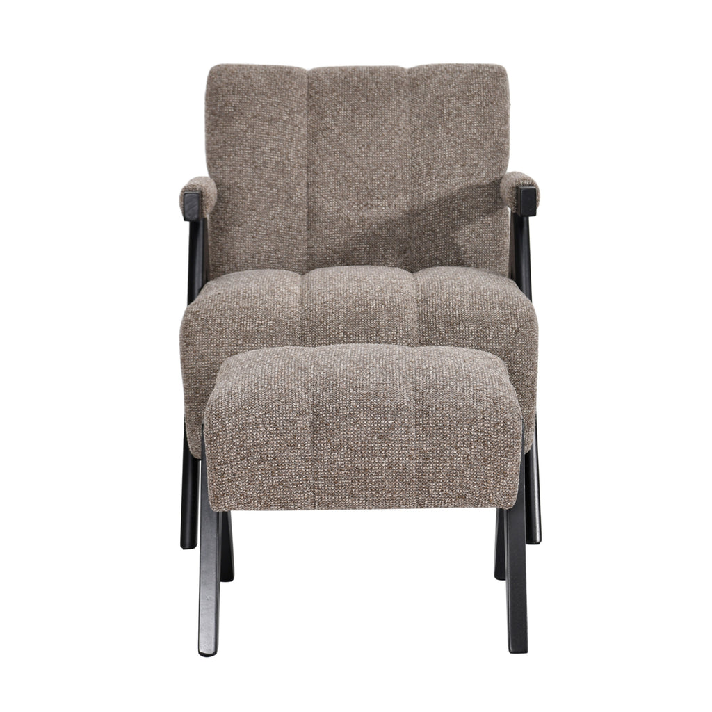 Arbor Fabric Accent Chair Foot Stool Fawn Grey