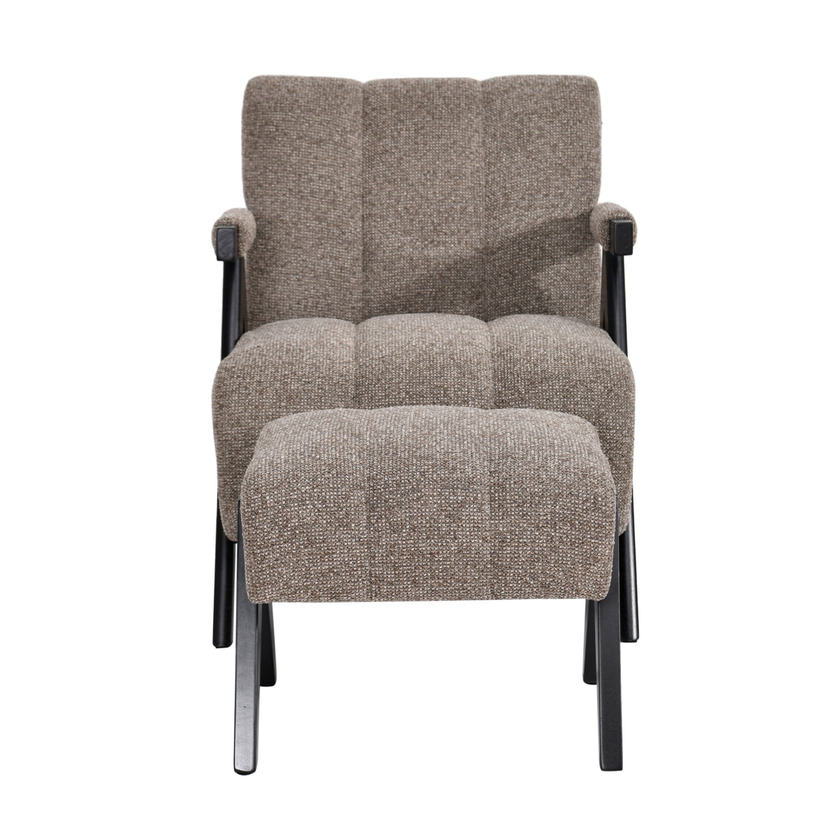 Arbor Fabric Accent Chair Foot Stool Fawn Grey