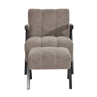 Arbor Fabric Accent Chair Foot Stool Fawn Grey