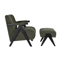 Arbor Fabric Accent Chair Foot Stool Green