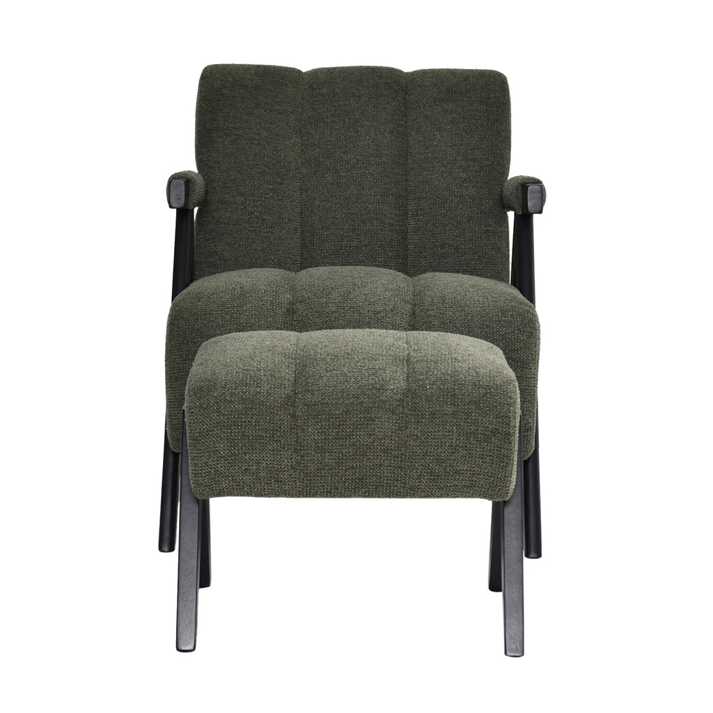Arbor Fabric Accent Chair Foot Stool Green