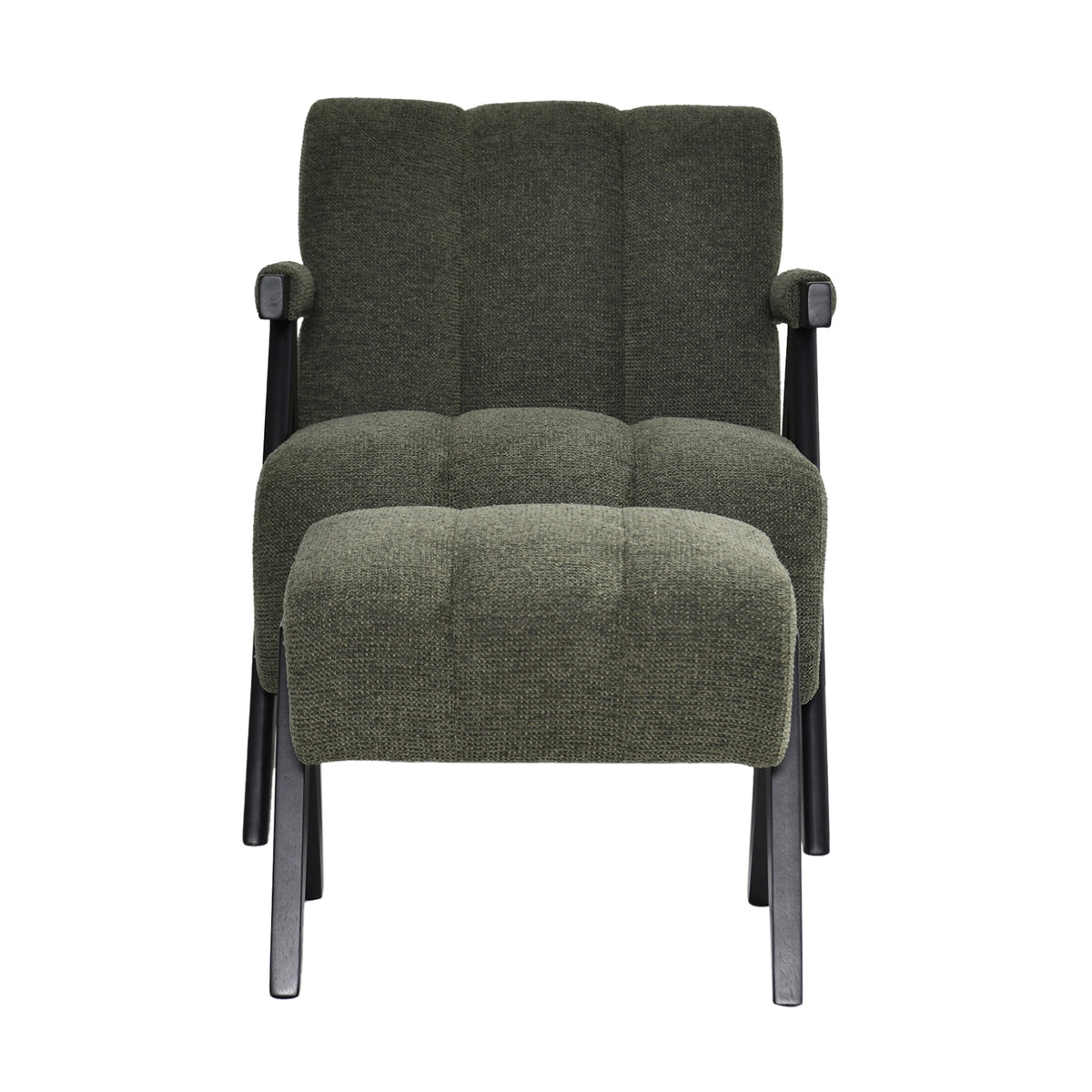 Arbor Fabric Accent Chair Foot Stool Green