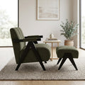 Arbor Fabric Accent Chair Foot Stool Green
