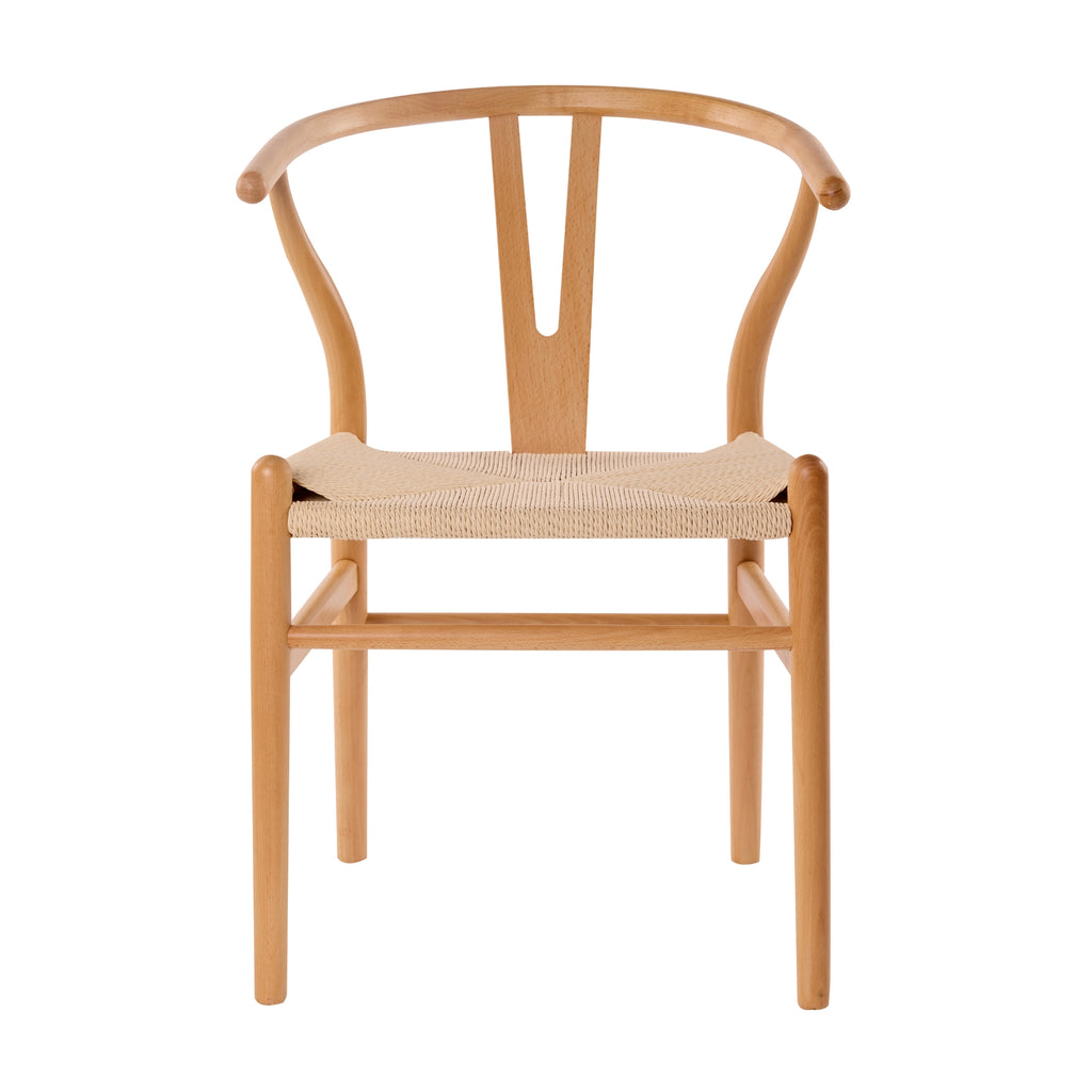 Ark Wishbone 2pc Set Dining Chair Replica Hans Wenger Beech Timber Wood Natural