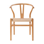 Ark Wishbone 2pc Set Dining Chair Replica Hans Wenger Beech Timber Wood Natural