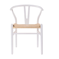 Ark Wishbone 2pc Set Dining Chair Replica Hans Wenger Beech Timber Wood White