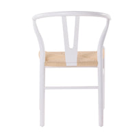 Ark Wishbone 2pc Set Dining Chair Replica Hans Wenger Beech Timber Wood White