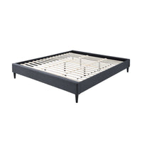 Arte Bed Frame Fabric Mattress Platform Base  Mid Grey King 