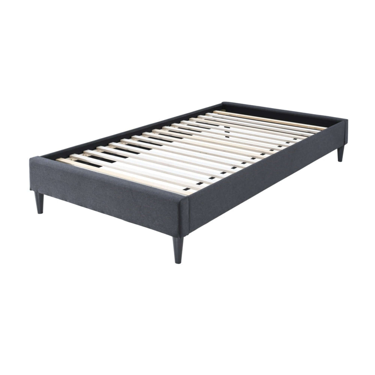 Arte Bed Frame Fabric Mattress Platform Base  Mid Grey King Single 