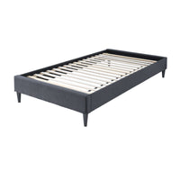 Arte Bed Frame Fabric Mattress Platform Base  Mid Grey King Single 