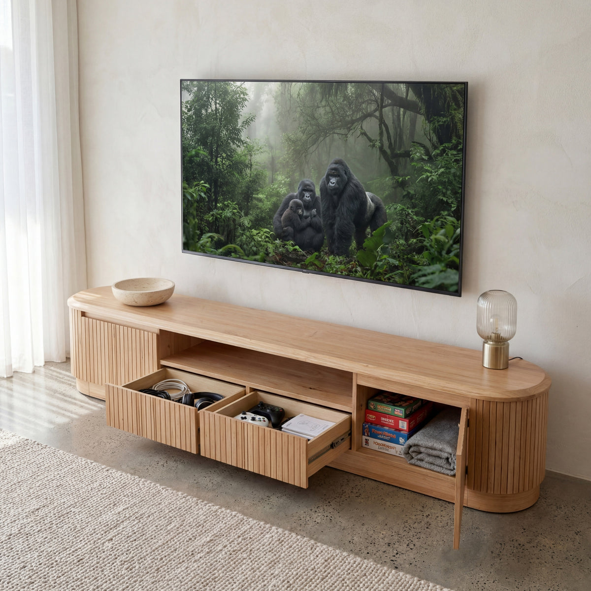 Arushi 180cm ETU Entertainment TV Unit Natural