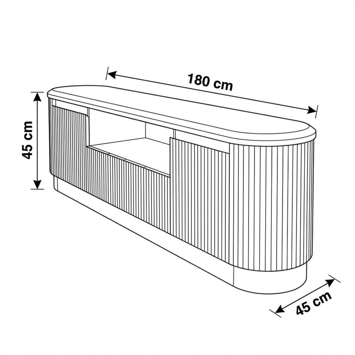 Arushi 180cm ETU Entertainment TV Unit Natural