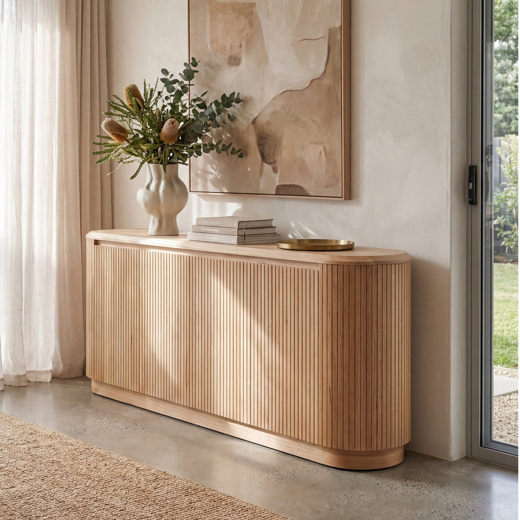 Arushi 200cm Buffet Table Storage Cabinet Natural