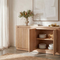 Arushi 200cm Buffet Table Storage Cabinet Natural