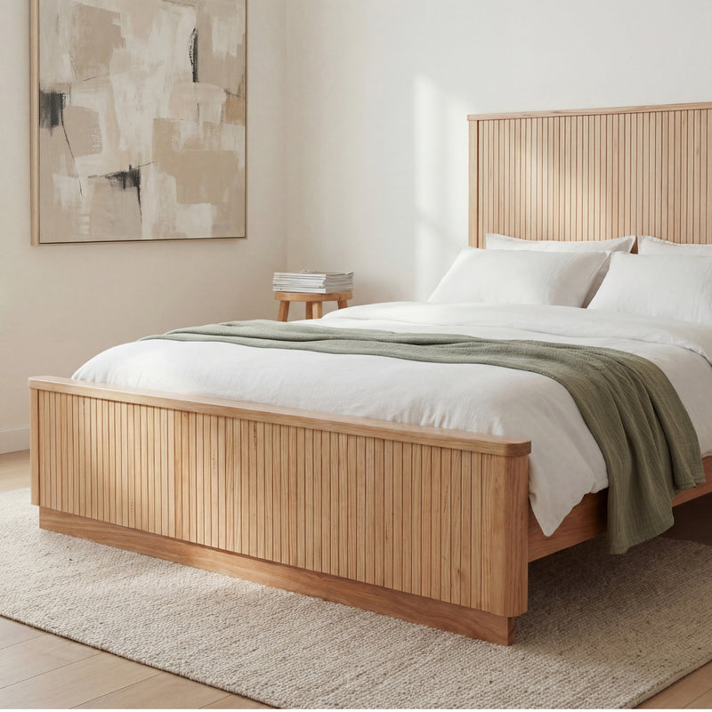 Arushi King Bed Frame Natural – Divano Furniture