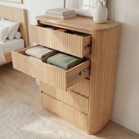 Arushi Tallboy Chest of 5 Drawers Natural