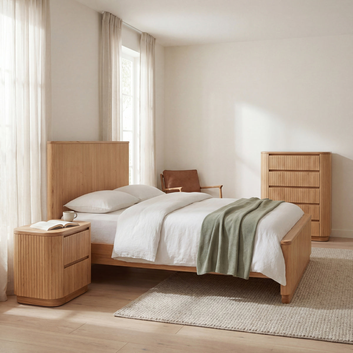 Arushi Tallboy Chest of 5 Drawers Natural