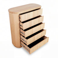 Arushi Tallboy Chest of 5 Drawers Natural