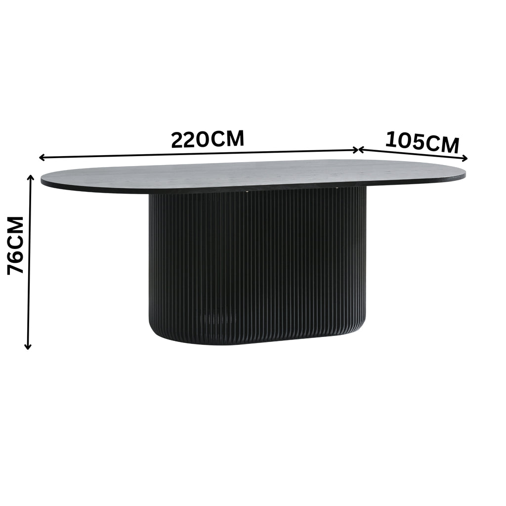 Arvin 220cm Ovan Dining Table Black