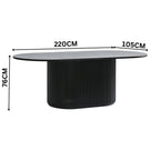 Arvin 220cm Ovan Dining Table Black