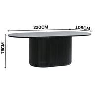 Arvin 220cm Ovan Dining Table Black