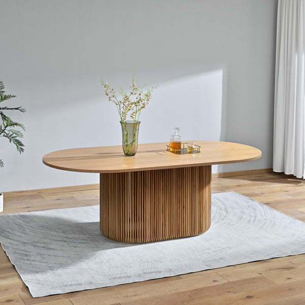 Arvin 220cm Ovan Dining Table Natural